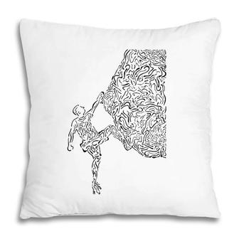 Bouldering Rock Climber Nature Sport Drawing Climbing Pillow | Mazezy