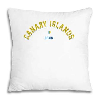 Canary Islands Spain - Vintage Holiday Travel Tenerife Pillow | Mazezy