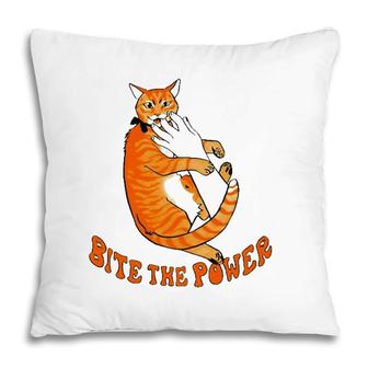 Cat Bite The Power Pet Lover Pillow | Mazezy