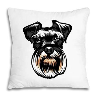 Cool Schnauzer Dog Face Lover Pillow | Mazezy