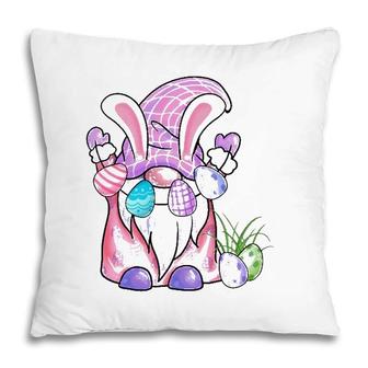 Cute Easter Gnome Holding Eggs Funny Easter For Women Pillow | Mazezy