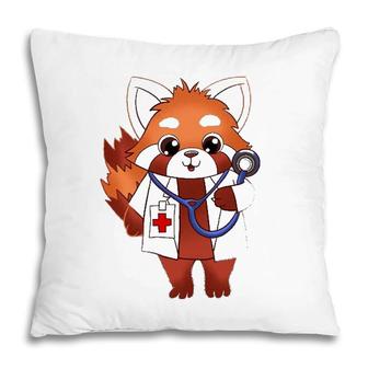 Cute Red Panda Doctor Funny Red Panda Doctor Graduate Pillow | Mazezy