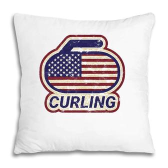 Distressed Usa Flag Curling Gift Pillow | Mazezy