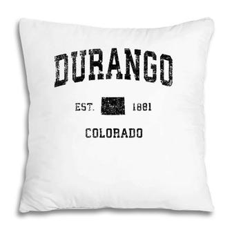 Durango Colorado Co Vintage Sports Design Black Print Pillow | Mazezy AU
