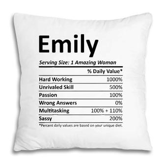 Emily Nutrition Personalized Name Funny Christmas Gift Idea Pillow | Mazezy