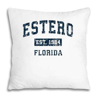 Estero Florida Fl Vintage Sports Design Navy Print Pillow | Mazezy