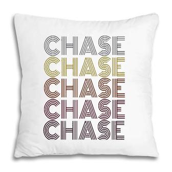 First Name Chase Retro Pattern Vintage Style Pillow | Mazezy