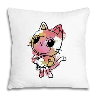 Gabbys Dollhouse Big Pandy Paws Watercolor Sketch Pillow | Mazezy