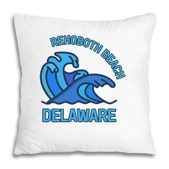 Graphic Rehoboth Beach Delaware Pocket Wave Souvenir Pillow | Mazezy