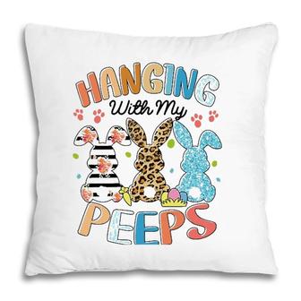 Hanging With My Peeps Rabbit Lover Easter Day Leopard Pillow | Mazezy