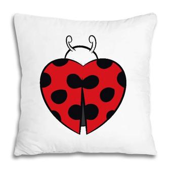 Ladybug Heart Love Ladybugs Gift Pillow | Mazezy