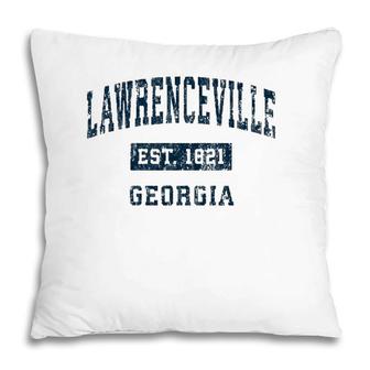 Lawrenceville Georgia Ga Vintage Sports Design Navy Print Pillow | Mazezy