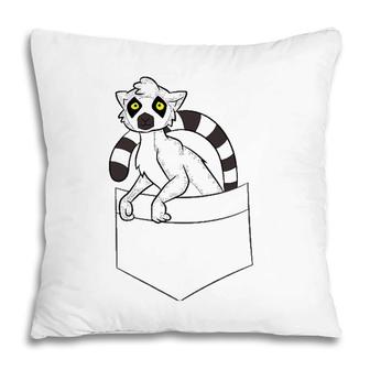 Lemur In Your Pocket Cute Pocket Lemur Pillow | Mazezy