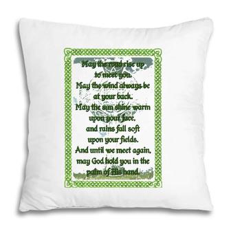May The Road Irish Blessing Celtic Pillow | Mazezy