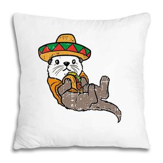 Mexican Otter Sombrero Taco Cinco De Mayo Fiesta Animal Pillow | Mazezy