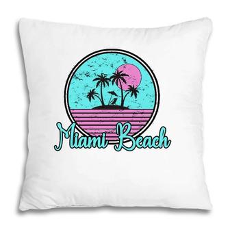 Miami Beach South Beach Florida Fl Souvenir Gift Pillow | Mazezy