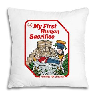 My First Human Sacrifice Occult Goth Vintage Childgame Pillow | Mazezy