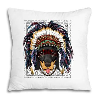 Native Indian Dachshund Native American Indian Dog Lovers Pillow | Mazezy
