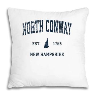 North Conway New Hampshire Nh Vintage Sports Design Navy Pri Pillow | Mazezy