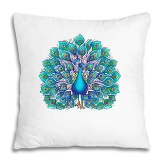 Peacock Bird Lover Illustration Animal Lover Pillow | Mazezy AU