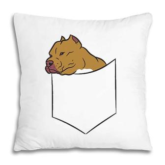 Pitbull In A Pocket Cute Pitbull Dog Pillow | Mazezy