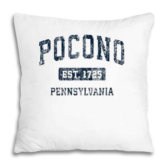 Pocono Pennsylvania Pa Vintage Sports Design Navy Pillow | Mazezy