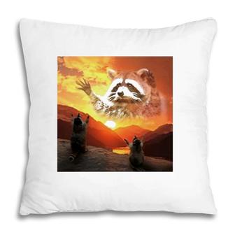 Praise The Lord Raccoon Funny Meme Pillow | Mazezy