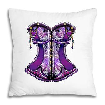 Purple Steampunk Corset Halloween Gift Pillow | Mazezy