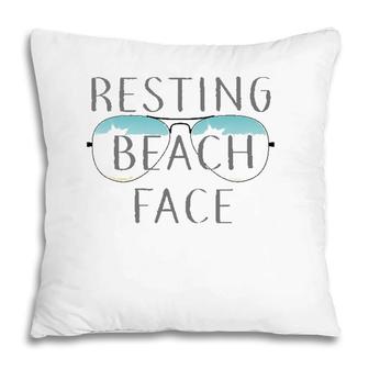Resting Beach Face Summer Tee With Sunglasses Pillow | Mazezy