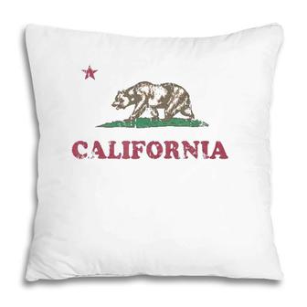 Retro California Republic Flag Gift Pillow | Mazezy