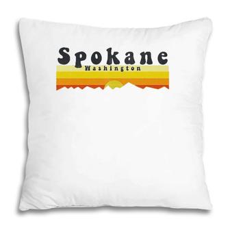 Retro Vintage Spokane Washington Vacation Pillow | Mazezy