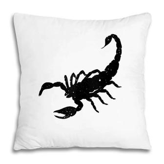 Scorpion Animal Distressed Vintage Look Silhouette Scorpio Pillow | Mazezy