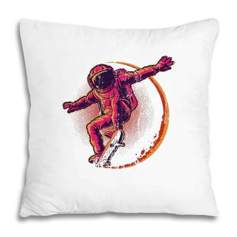 Skateboard Cosmonaut Space Science Gift Funny Astronaut Pillow | Mazezy