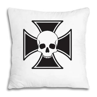 Skull & Iron Cross Halloween Costume Pillow | Mazezy