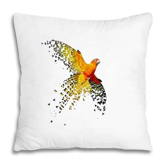 Sun Conure Beautiful Dispersed Flying Design Pillow | Mazezy