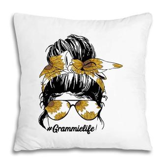Sunflowers Grammie Life Messy Bun Hair Sunglasses Pillow | Mazezy