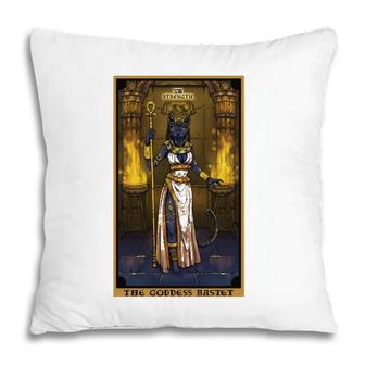 The Goddess Bastet Strength Tarot Card Egyptian Cat Witch  Pillow