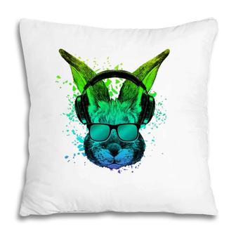 Trippy Bunny Dj Gift Ravers Edm Techno Psychedelic Rabbit Pillow | Mazezy