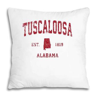 Tuscaloosa Alabama Al Vintage Sports Design Red Print Pillow | Mazezy