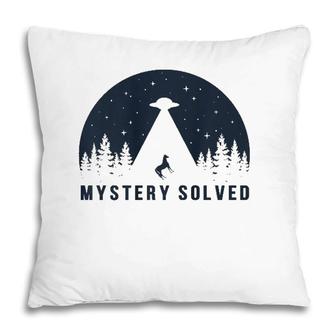 Unicorn Ufo Mystery Solved Funny Animal Tee Pillow | Mazezy