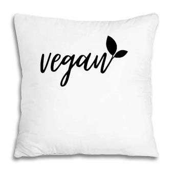 Vegan With Leaf Plant Based Vegan Gift Pillow | Mazezy