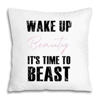 Womens Funny Muscle Training Sarcastic Gym Workout Quote Design Pillow | Mazezy