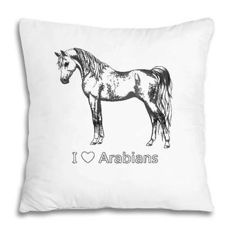 Womens I Heart Love Dapple Gray Arabians Horse Lover Gift Pillow | Mazezy