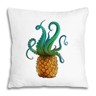 Womens Pineapple Octopus Funny Summer Tee V-Neck Pillow | Mazezy