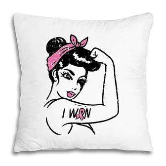 Womens Rosie Riveter I Won Awareness Breast Cancer Survivor Women Pillow | Mazezy