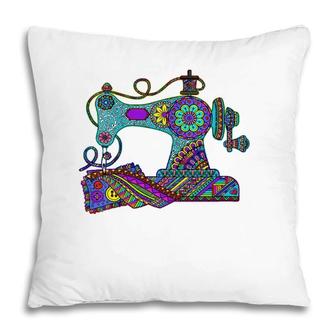 Womens Sewing S Quilting S Sewing Machine V-Neck Pillow | Mazezy