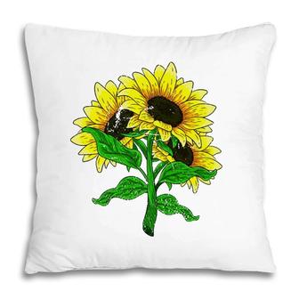 Yellow Flower Florist Floral Blossom Sunshine Sunflower Pillow | Mazezy