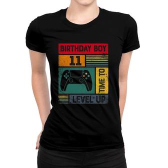 11 Years Old 11 Birthday Boy Time To Level Up Gamer Birthday Women T-shirt - Seseable