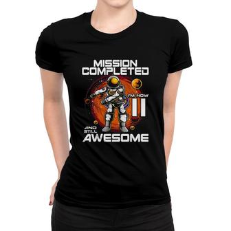 11Th Birthday Astronaut 11 Years Old Outer Space Birthday Women T-shirt - Seseable
