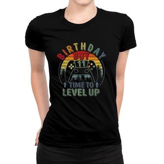 11Th Birthday Boy 11 Years Old Birthday Boy Time To Level Up Women T-shirt - Seseable